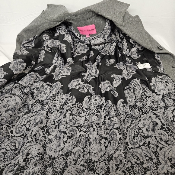 Betsey Johnson Wool Corset Peacoat In Storm Gray Size Small - Picture 6 of 10